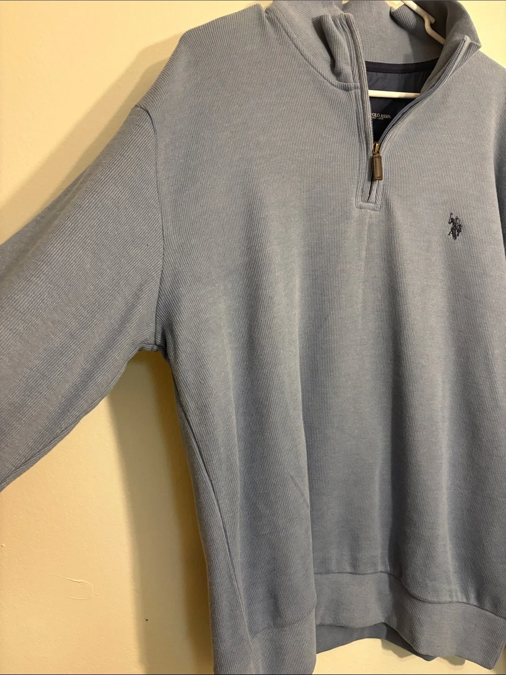 U.S. Polo Assn. Light Blue Half-Zip Pullover Sweater